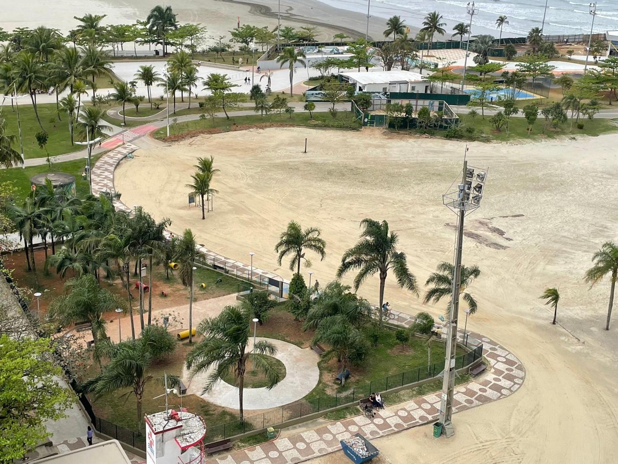 Ferienwohnung Ap Pe Na Areia Vista Parcial Mar Santos  Exterior foto