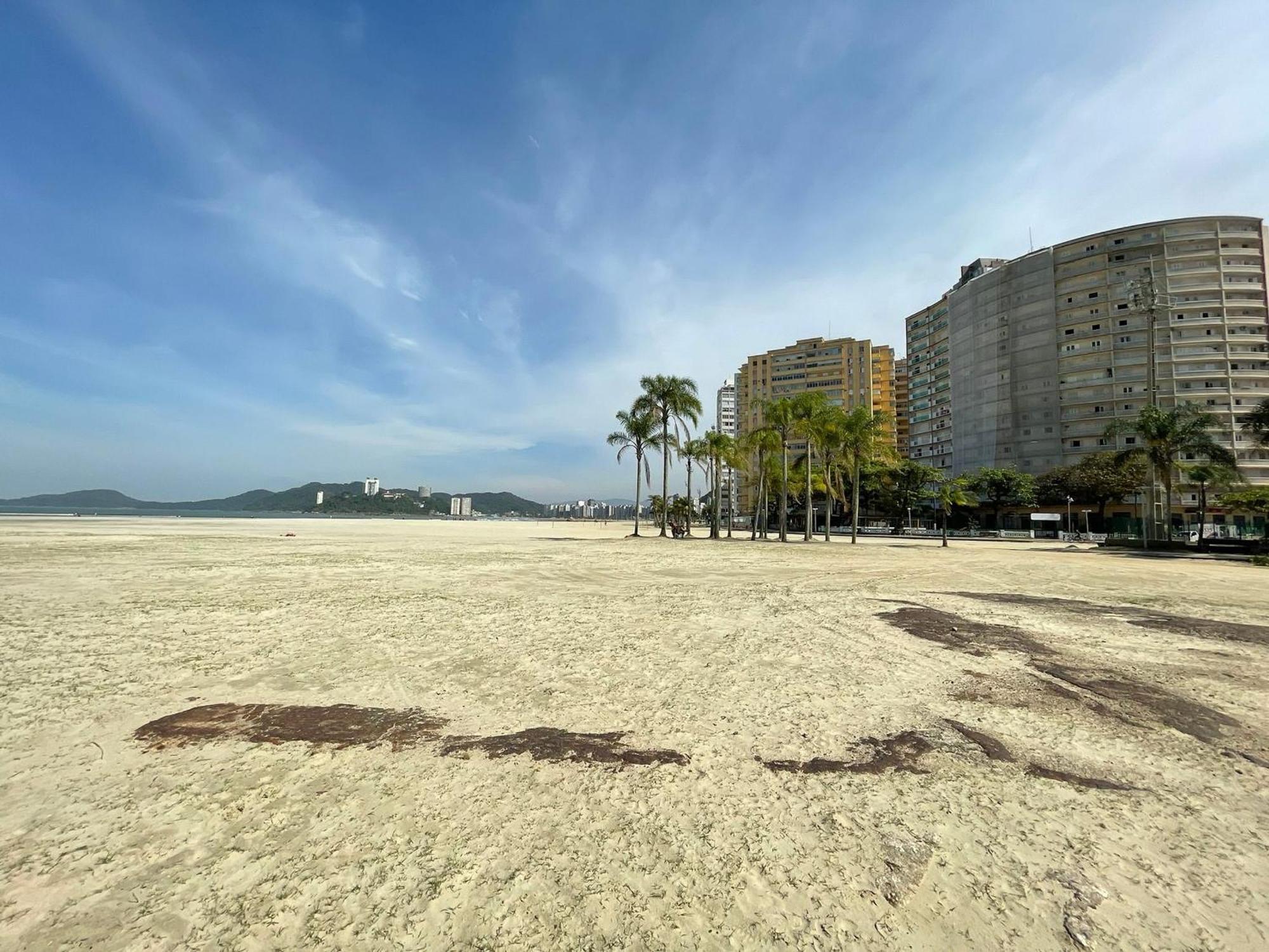 Ferienwohnung Ap Pe Na Areia Vista Parcial Mar Santos  Exterior foto