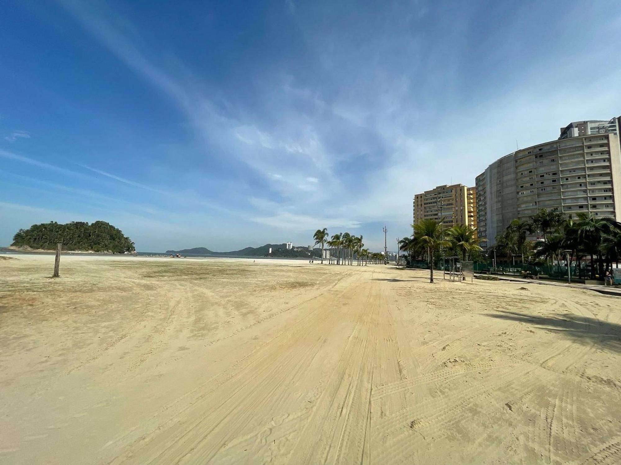 Ferienwohnung Ap Pe Na Areia Vista Parcial Mar Santos  Exterior foto
